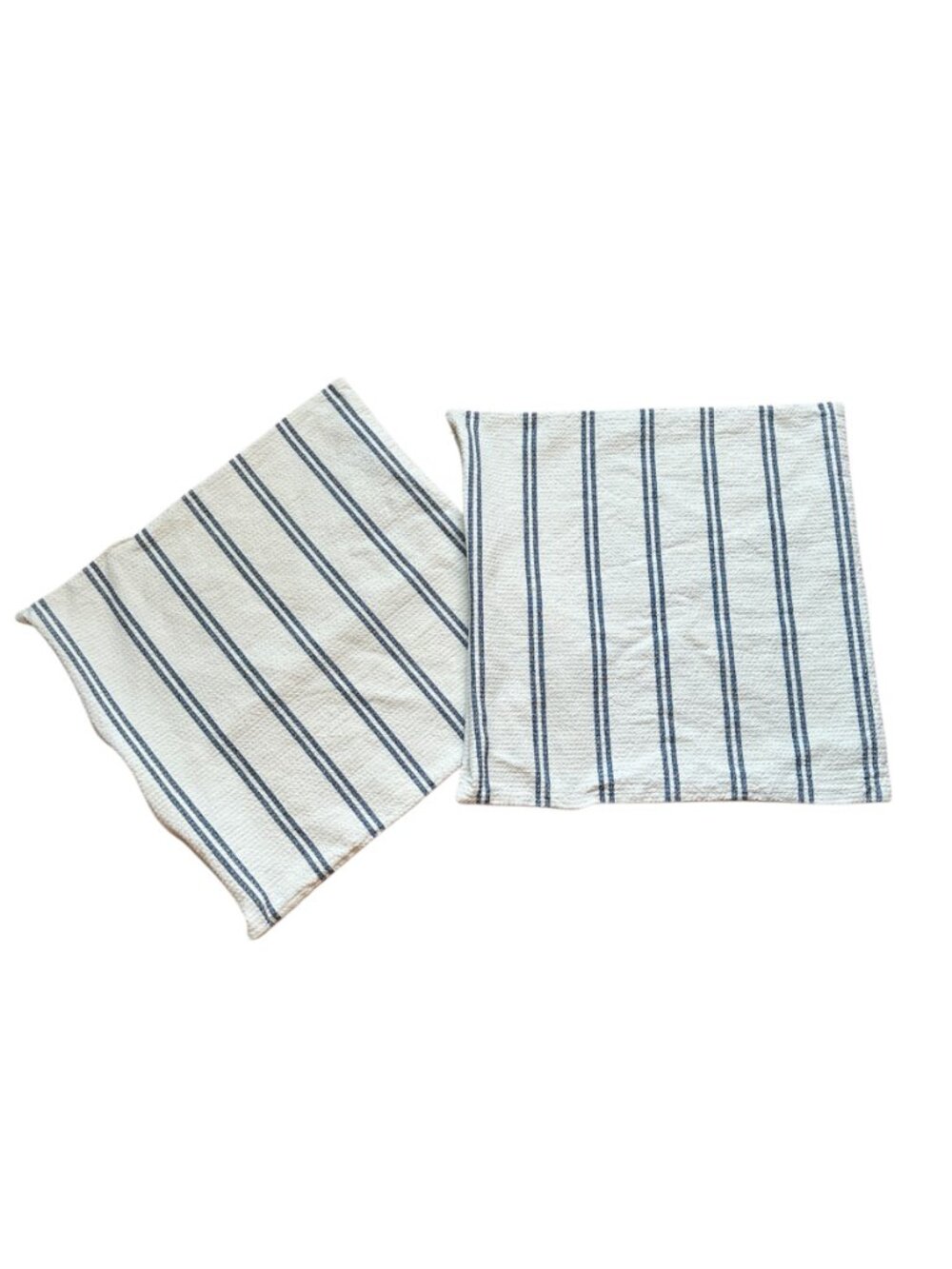 Lauren Ralph Lauren Cotton Pillow Covers Blue Cream Stripe 19 x 19 Cottagecore